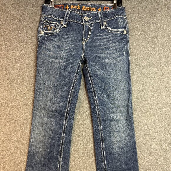 Rock Revival Debbie Women's Blue Jeans Boot Size 28 - Used - Picture 1 of 6